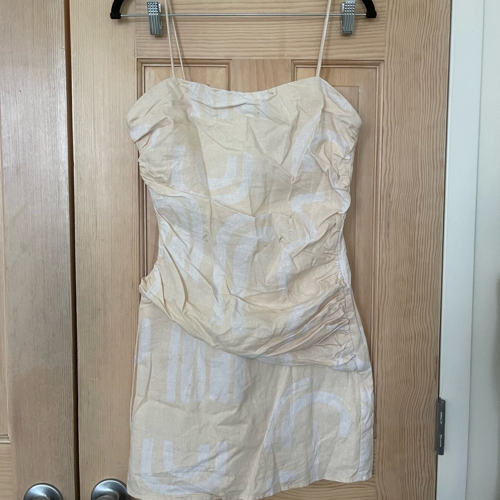 Sabo Skirt Linen Ruched Mini Dress